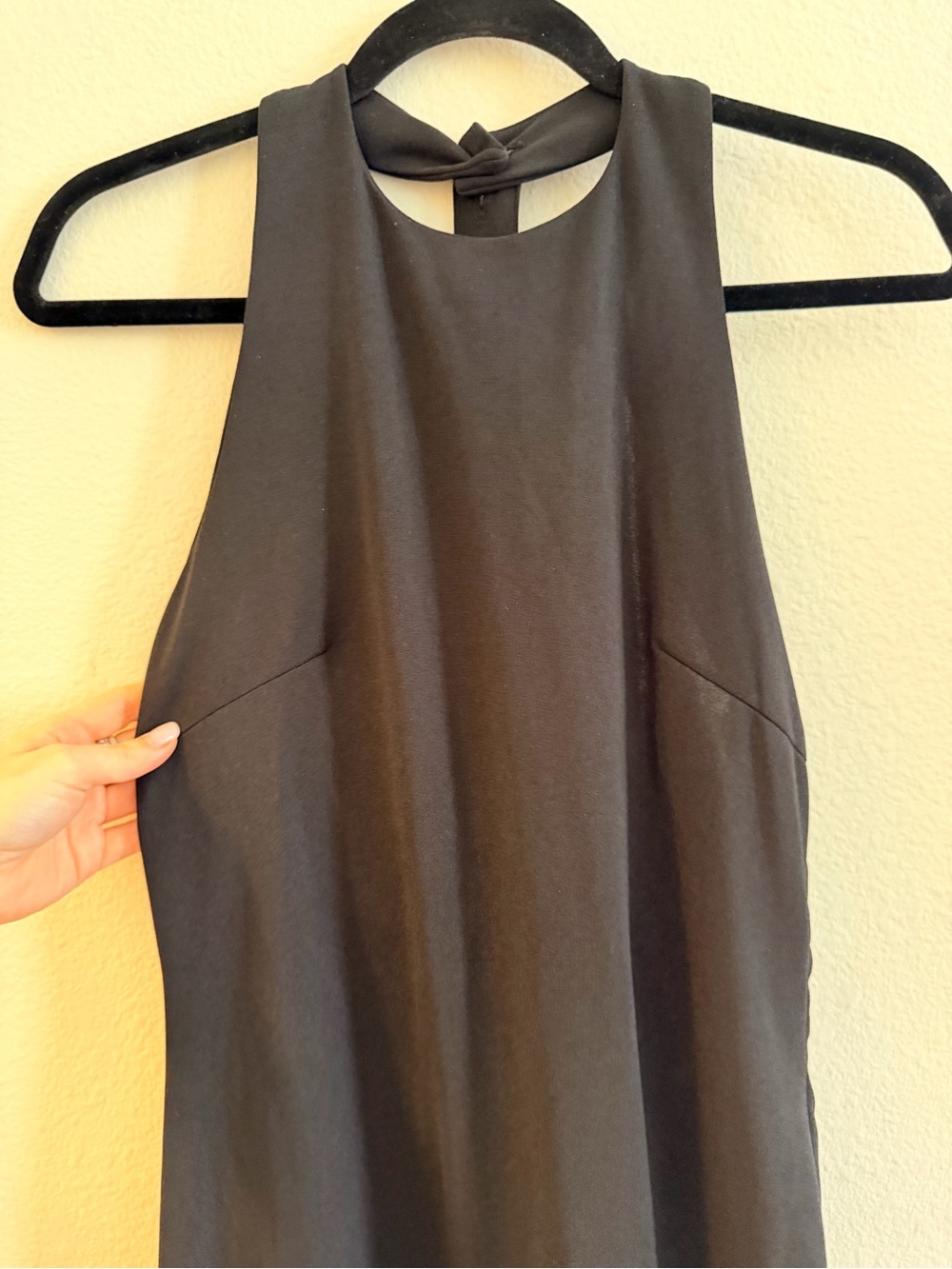 SHEIN Black Halter Midi Dress with Gold Buttons, Size Medium - Picture 4 of 6